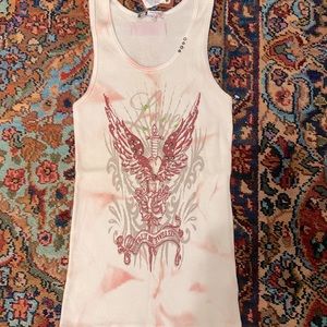 NWT Bejeweled Tie Dye Tank with Swarovski Crystals and Nailheads but Vintage!